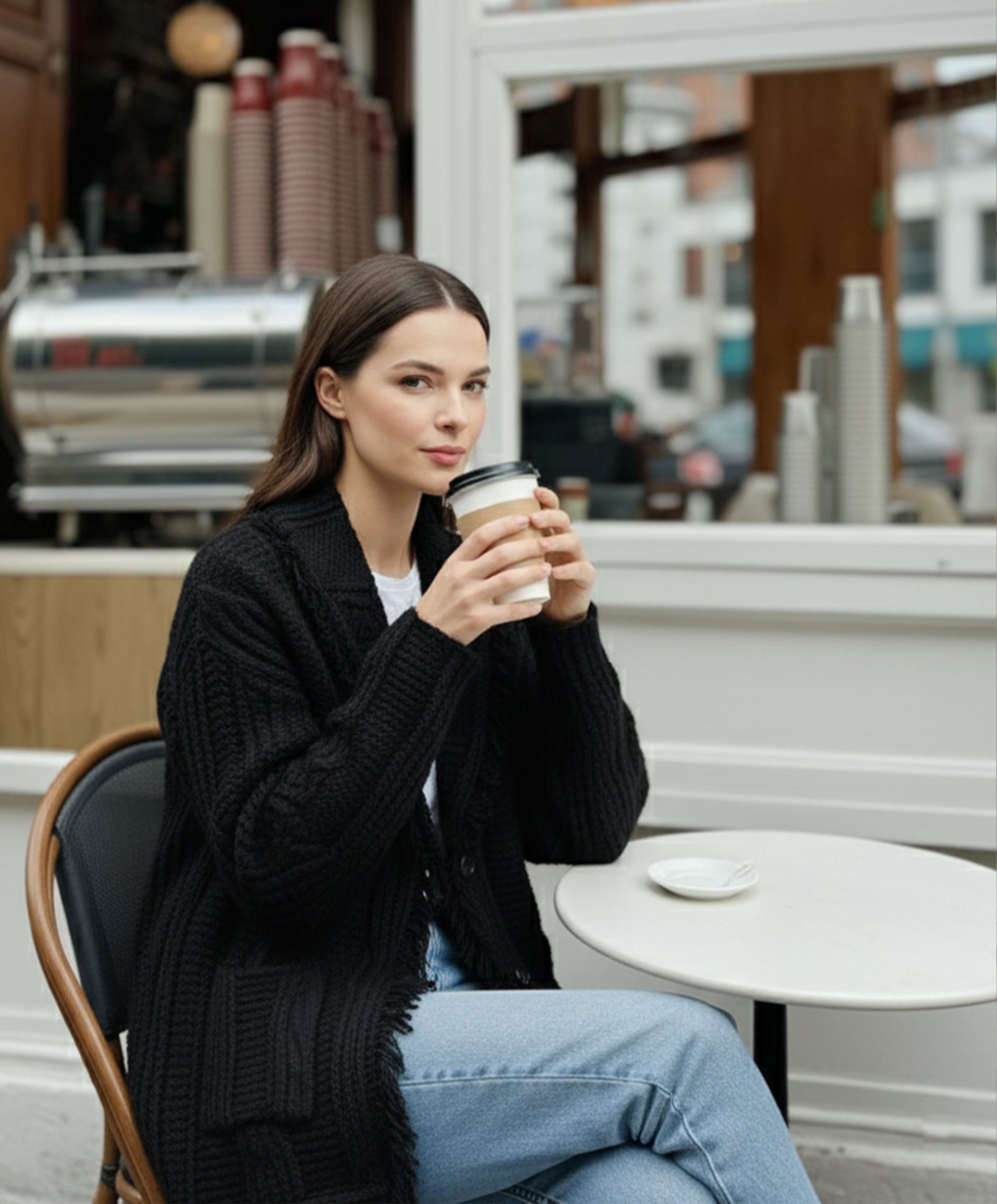 Equinox Black V-Neck Heritage Cardigan