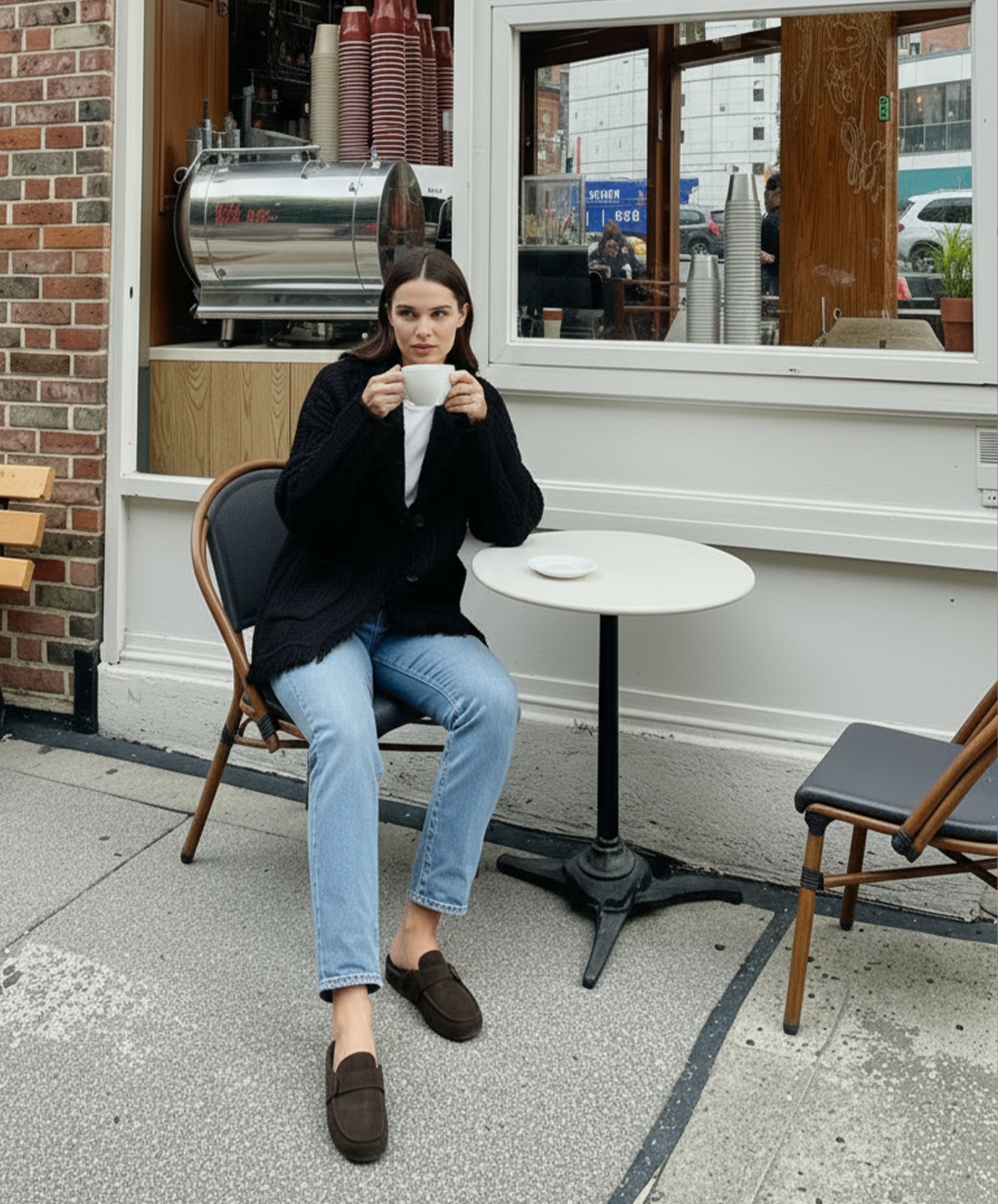 Equinox Black V-Neck Heritage Cardigan